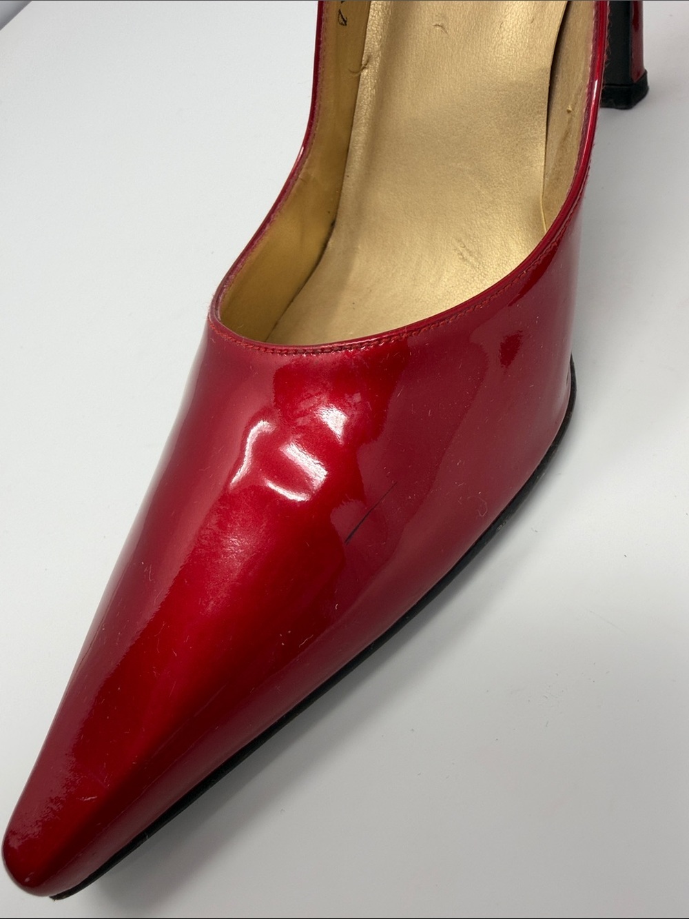 Stuart Weitzman Red Patent Pointed-Toe Pumps - Picture 8 of 10